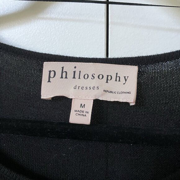 Philosophy Dress Womens M Black Long Sleeve Knit Sweater Lagenlook Artsy Boho - Picture 2 of 10